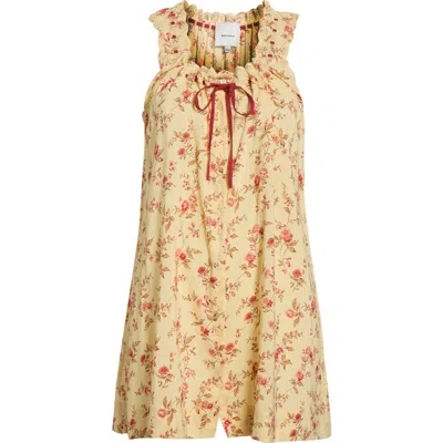 Reformation Holly Floral Print Sleep Dress In Neutral