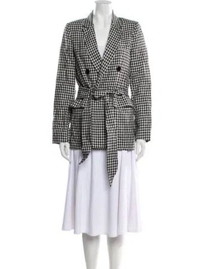 Pre-owned Reformation Houndstooth Print Blazer In Multi