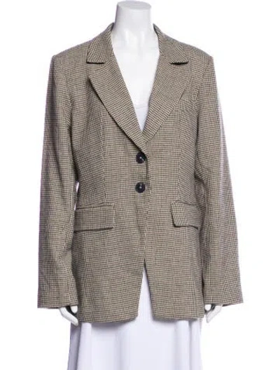 Pre-owned Reformation Houndstooth Print Blazer W/ Tags In Neutral