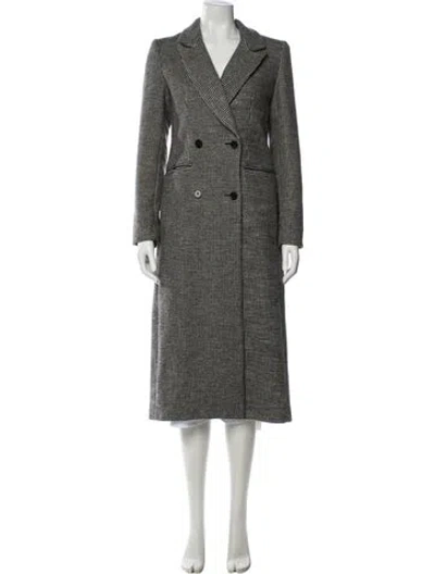 Pre-owned Reformation Houndstooth Print Coat In Black