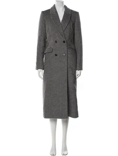 Pre-owned Reformation Houndstooth Print Coat In Black