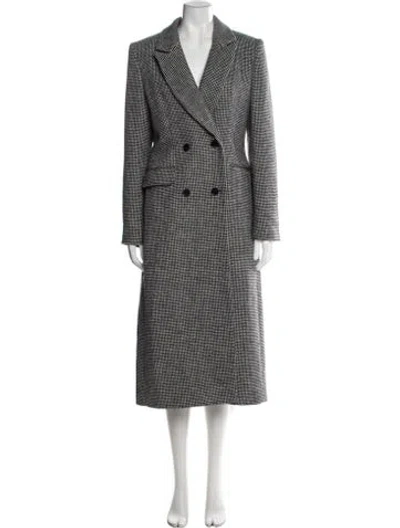 Pre-owned Reformation Houndstooth Print Coat In Black