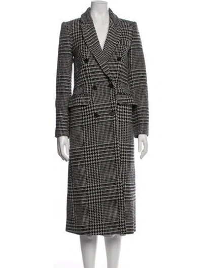 Pre-owned Reformation Houndstooth Print Coat In Neutrals