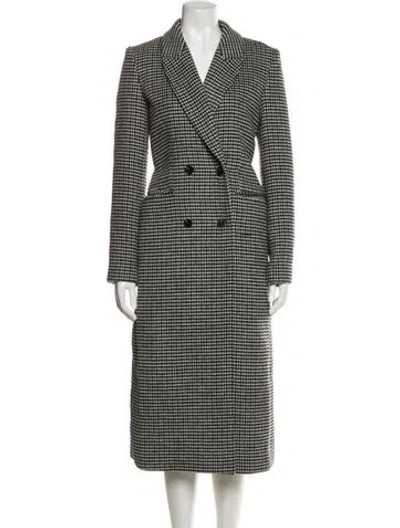 Pre-owned Reformation Houndstooth Print Peacoat In Black
