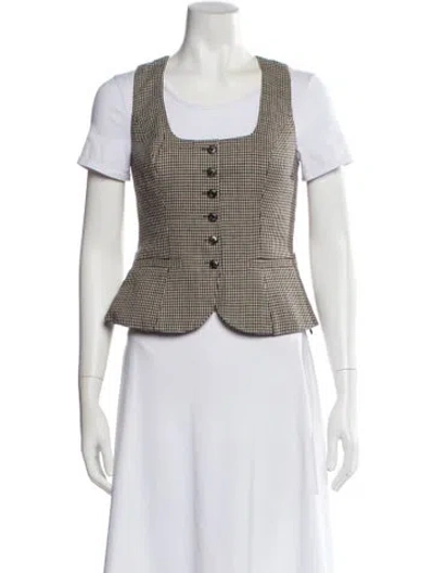 Pre-owned Reformation Houndstooth Print Vest In Multi