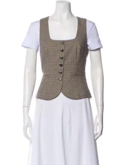 Pre-owned Reformation Houndstooth Print Vest In Neutral
