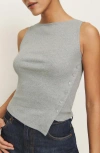 Reformation Hudson Knit Top In Heather Grey