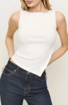 Reformation Hudson Sleeveless Knit Top In White