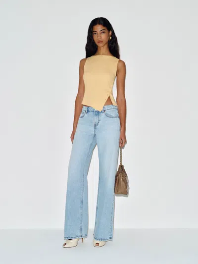 Reformation Hudson Knit Top Yellow Xs
