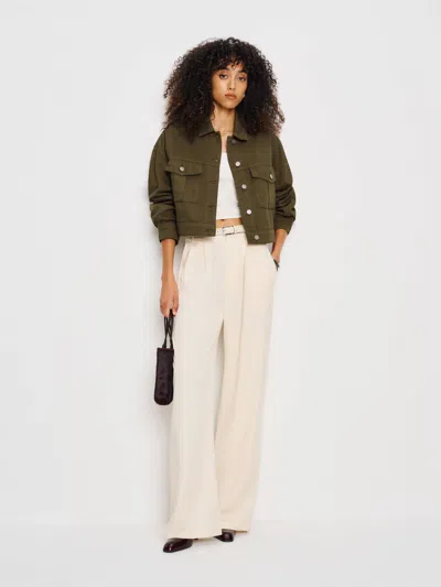 Reformation Hudson Military Twill Jacket In Green