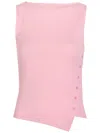 Reformation Hudson Ribbed Asymmetric Stretch-cotton Top In Pink