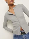 Reformation Hugh Knit Top In Heather Grey