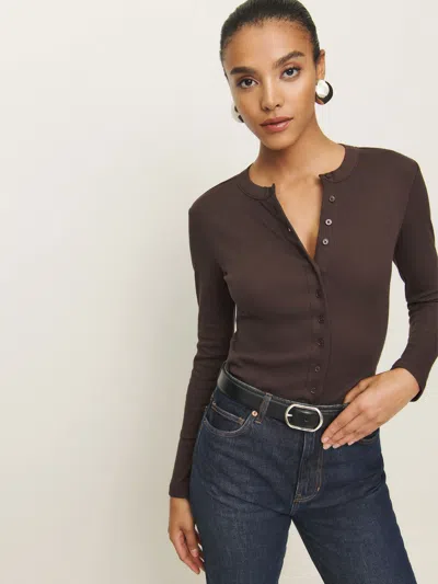 Reformation Hugh Knit Top In Mole