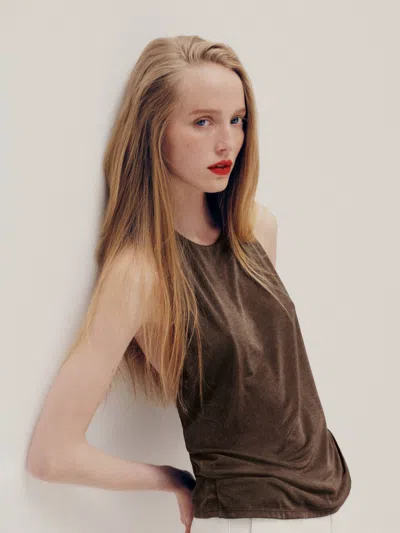 Reformation Top En Maille Hugo Marron L In Brown