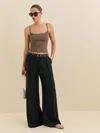 Reformation Hugo Low Rise Pant In Black