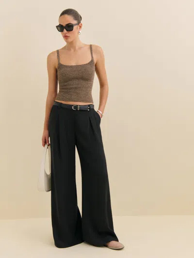 Reformation Hugo Low Rise Pant In Black