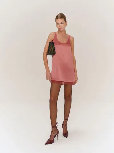 Reformation Idra Silk Dress Pink Small