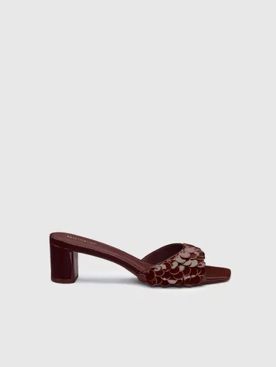 Reformation Imogen Heeled Sandal Red 8.5 In Brown