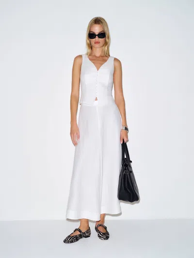 Reformation Indie Linen Top Ivory 10 In White