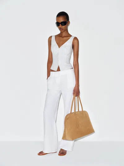 Reformation Indie Linen Top Ivory 10 In White