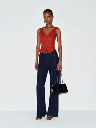 Reformation Indie Linen Top Red 12