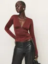 Reformation Ines Knit Top In Wine