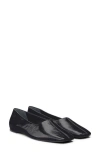 Reformation Inez Ballet Flats Black Eel In Black