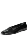 Reformation Inez Ballet Flats Black Eel In Black