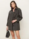 Reformation Irene Jacket In Charcoal Plaid