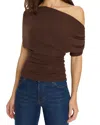 Reformation Iris Draped Top In Brown