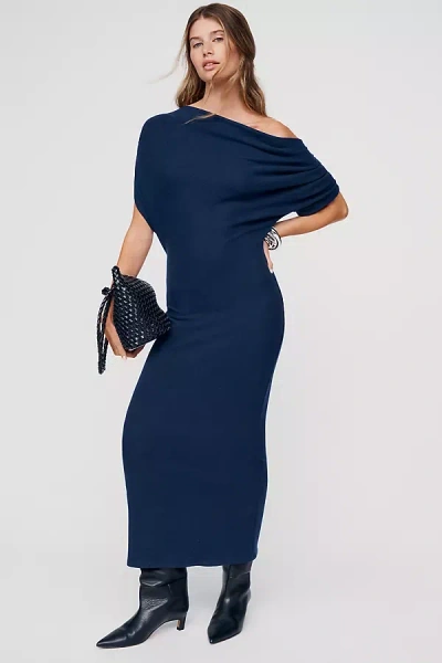 Reformation Iris Knit Midi Dress In Blue
