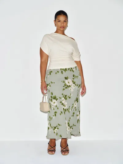 Reformation Iris Knit Top Es Ivory 3x In Green
