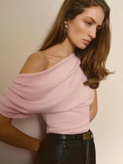 Reformation Iris Knit Top Pink Xl In Animal Print