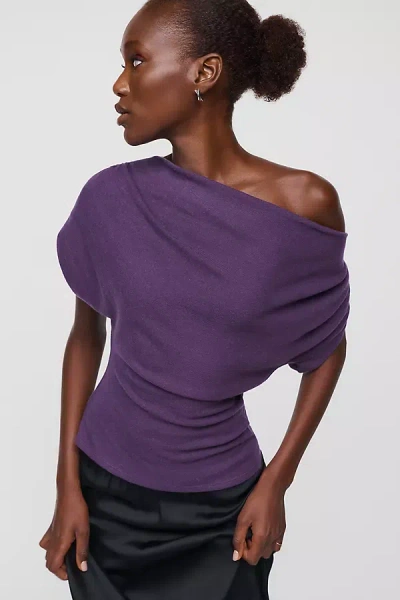Reformation Iris Knit Top In Purple