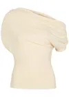 Reformation Iris Off-the-shoulder Knit Top In Neutral