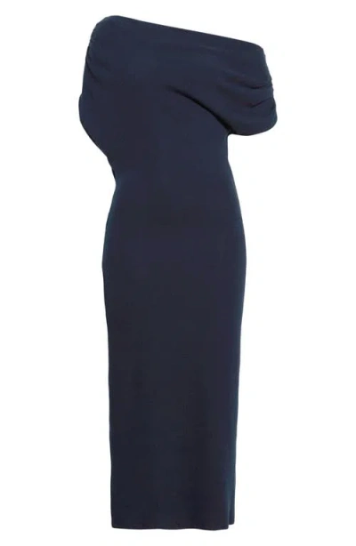 Reformation Iris One-shoulder Dress In Blue