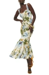 REFORMATION IRISA FLORAL TRUMPET DRESS