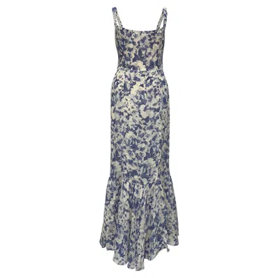 Reformation Irisa Floral-print Maxi Dress In Blue Viscose