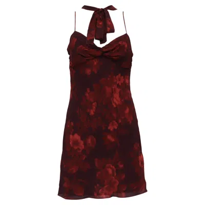 Reformation Iryna Mini Dress In Burgundy Viscose In Red