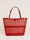 Reformation Isabella Tote In Red Mesh