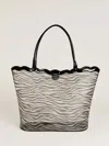 Reformation Isabella Tote In Zebra Mesh