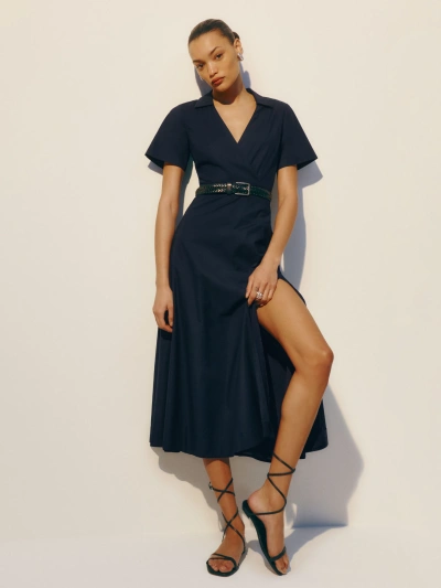 Reformation Isadora Dress In Navy