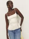 Reformation Isla Satin Top In Fior Di Latte
