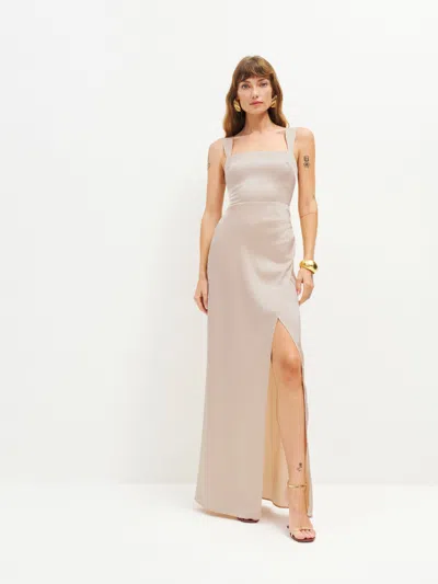 Reformation Isolene Satin Dress In Grand Cru