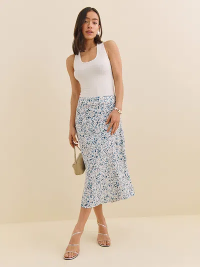 Reformation Ivy Linen Skirt In Nile