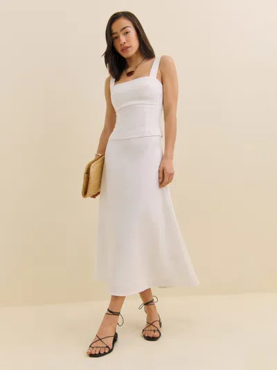 Reformation Ivy Linen Skirt In White
