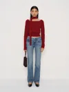 Reformation Jade Low Rise Straight Leg Jeans In Burgundy