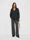 Reformation Jadey Cashmere Oversized V-neck Sweater In Black