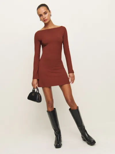 Reformation Jaelynn Knit Dress In Fig Jam