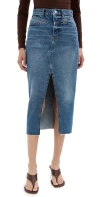 REFORMATION JAGGER DENIM SKIRT HEMLOCK